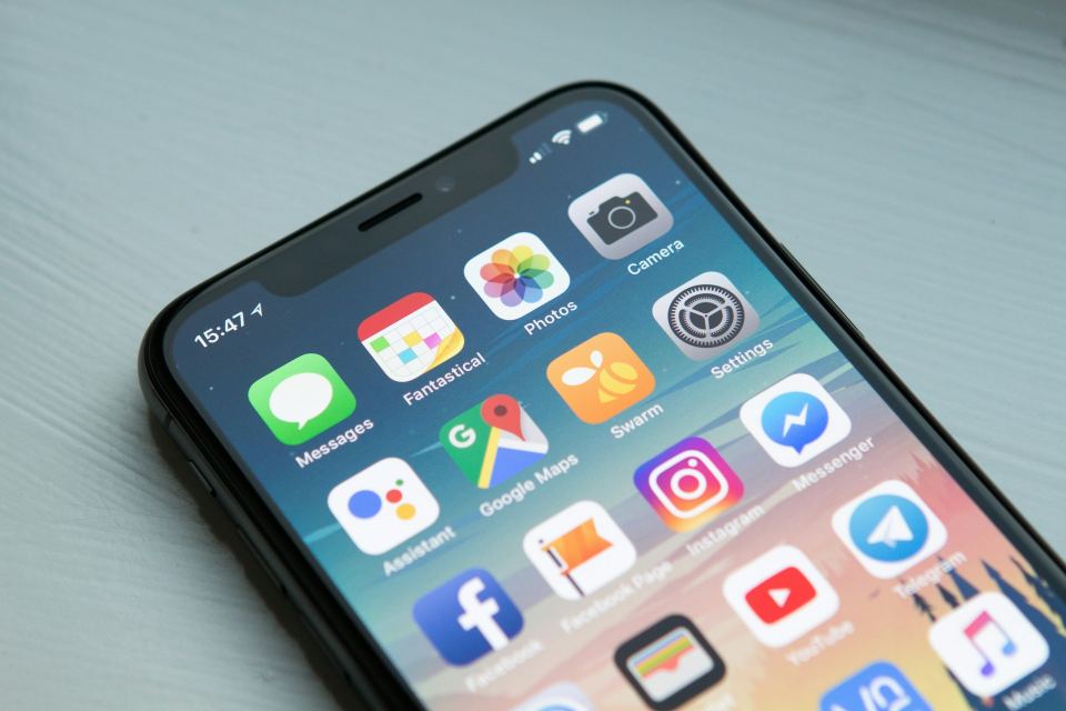 A mobile app on a smartphone